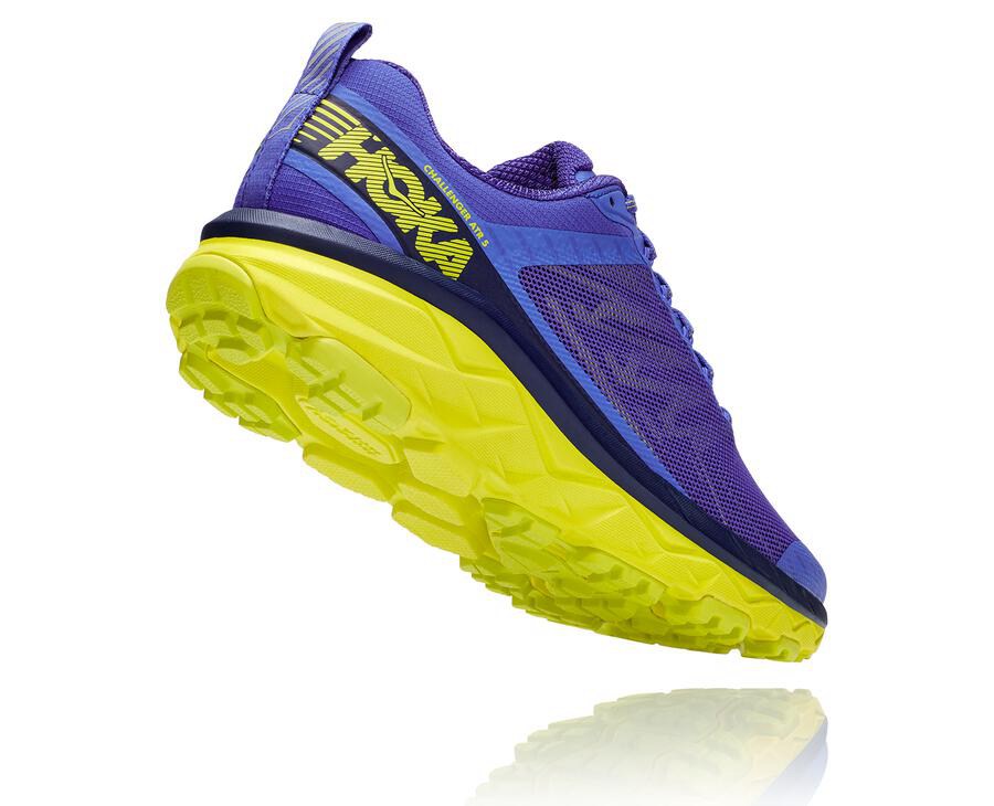 Hoka One One Mens Trail Shoes - Challenger ATR 5 - Blue/Green - BAMP60971